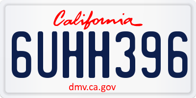 CA license plate 6UHH396