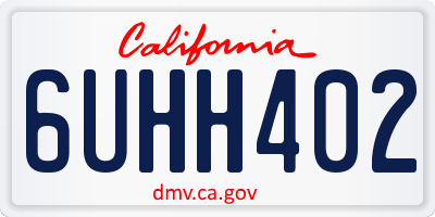 CA license plate 6UHH402