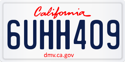 CA license plate 6UHH409