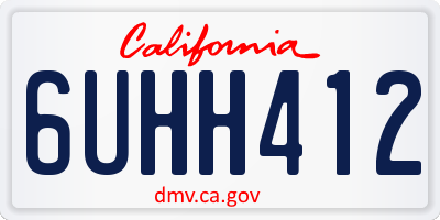 CA license plate 6UHH412