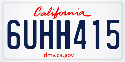 CA license plate 6UHH415