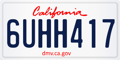 CA license plate 6UHH417
