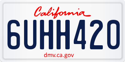 CA license plate 6UHH420
