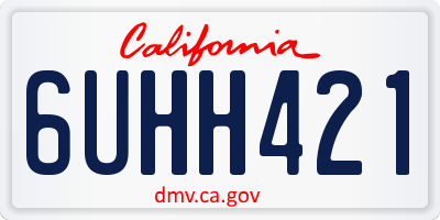 CA license plate 6UHH421