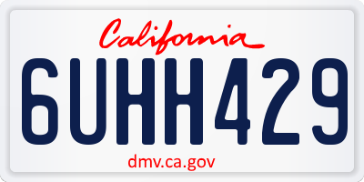 CA license plate 6UHH429