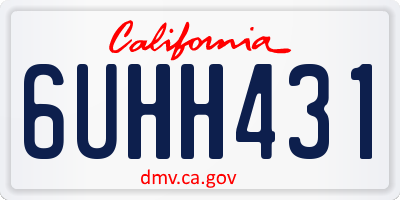 CA license plate 6UHH431