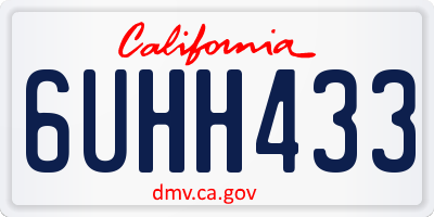 CA license plate 6UHH433