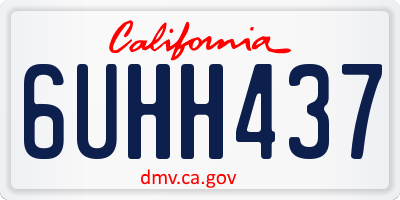 CA license plate 6UHH437