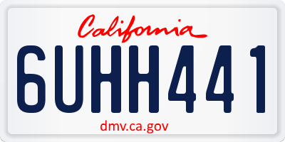 CA license plate 6UHH441