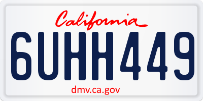 CA license plate 6UHH449