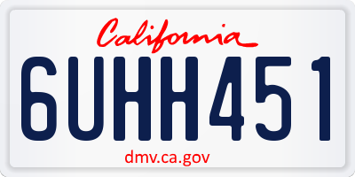 CA license plate 6UHH451