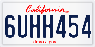 CA license plate 6UHH454