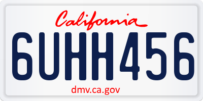 CA license plate 6UHH456