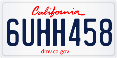 CA license plate 6UHH458