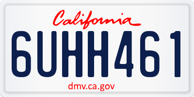 CA license plate 6UHH461