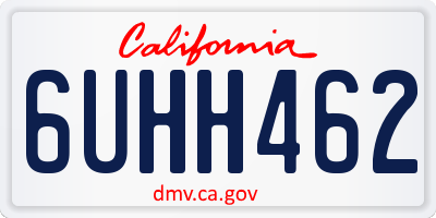 CA license plate 6UHH462