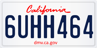 CA license plate 6UHH464