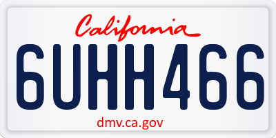 CA license plate 6UHH466
