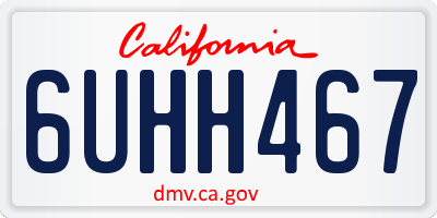 CA license plate 6UHH467