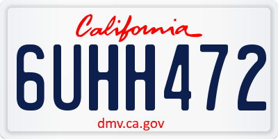CA license plate 6UHH472