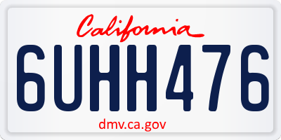 CA license plate 6UHH476