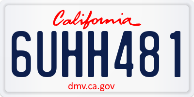 CA license plate 6UHH481