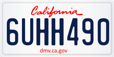 CA license plate 6UHH490