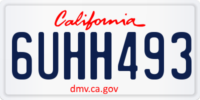 CA license plate 6UHH493