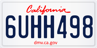 CA license plate 6UHH498