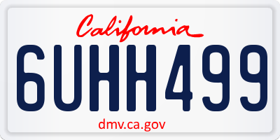 CA license plate 6UHH499