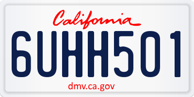 CA license plate 6UHH501