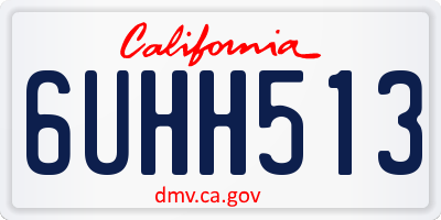 CA license plate 6UHH513