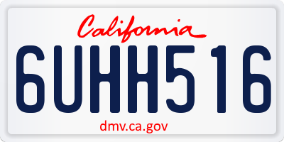 CA license plate 6UHH516