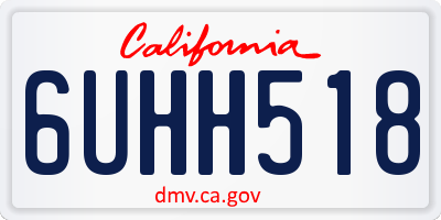 CA license plate 6UHH518