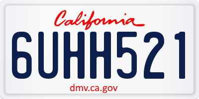 CA license plate 6UHH521