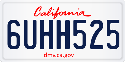 CA license plate 6UHH525