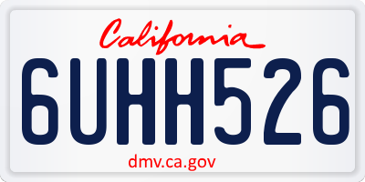 CA license plate 6UHH526