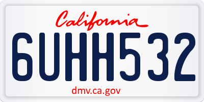 CA license plate 6UHH532