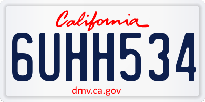 CA license plate 6UHH534