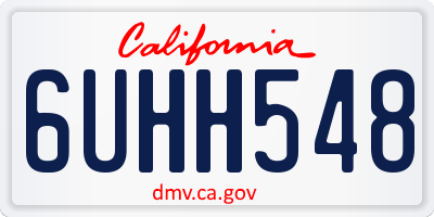 CA license plate 6UHH548