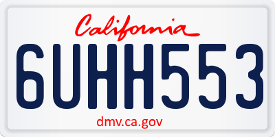 CA license plate 6UHH553
