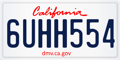 CA license plate 6UHH554