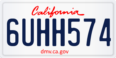 CA license plate 6UHH574