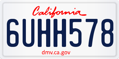 CA license plate 6UHH578