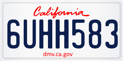 CA license plate 6UHH583
