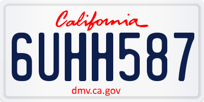 CA license plate 6UHH587