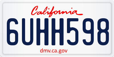 CA license plate 6UHH598
