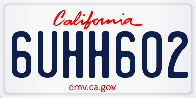 CA license plate 6UHH602