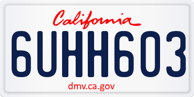 CA license plate 6UHH603