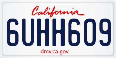 CA license plate 6UHH609